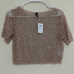 Pearl & Glitter Crop Top